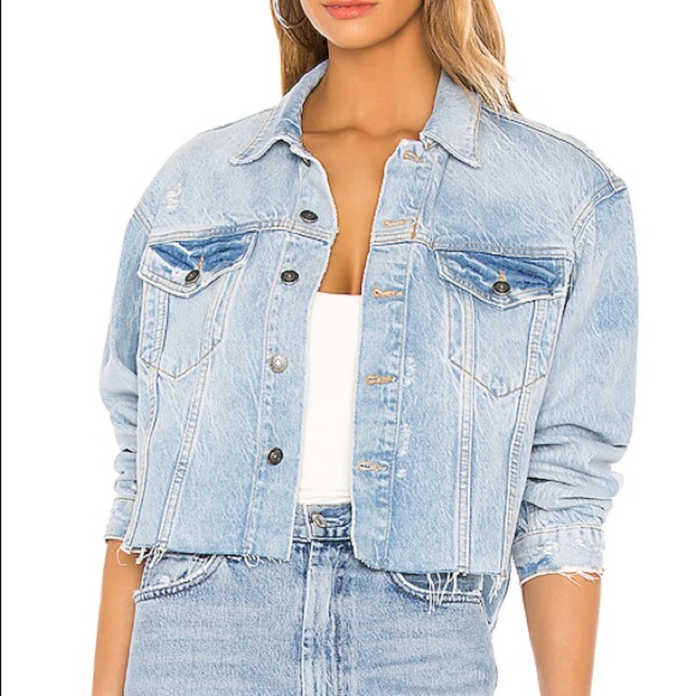 Free People Amelia Slouchy Denim Trucker Jacket
